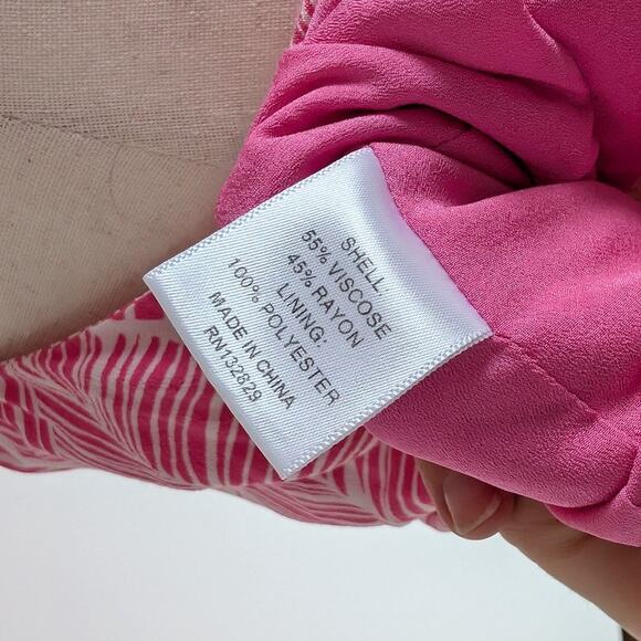 Lovers + Friends Makena Fuchsia Leaf Print Midi Sleeveless Dress, size L - Picture 11 of 11